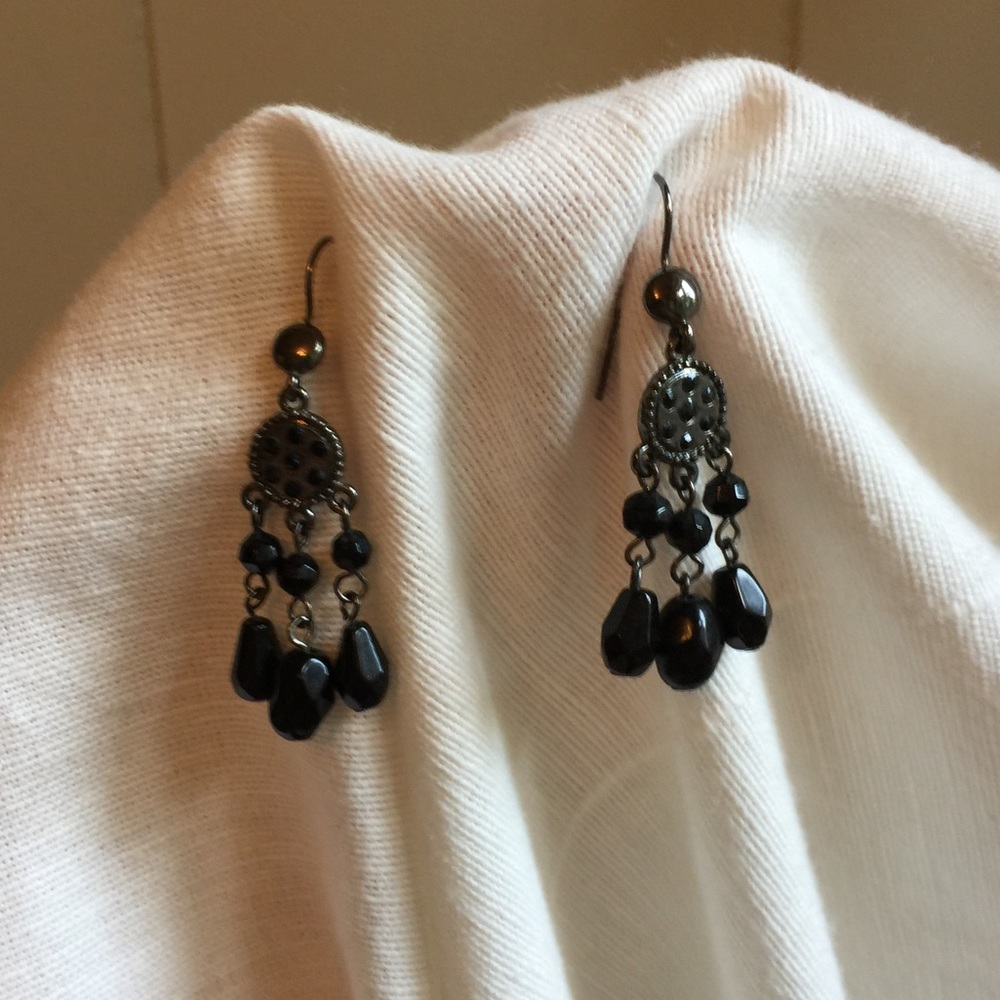 Black chandelier earrings